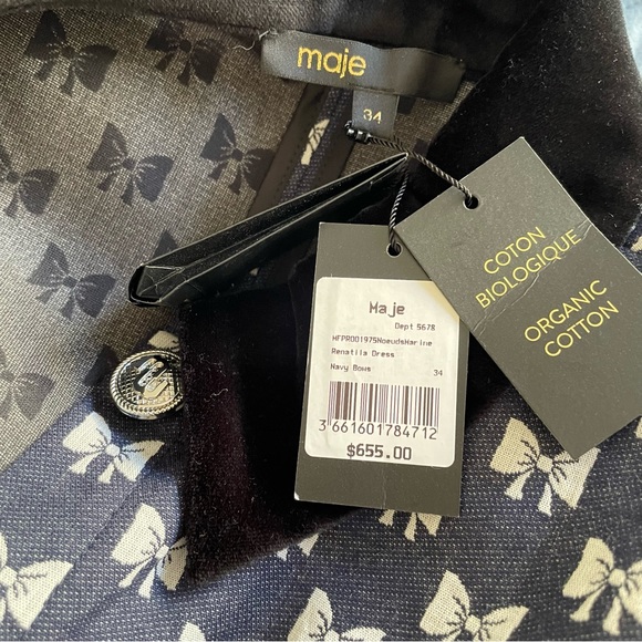 HOST PICK⭐️MAJE Bow Print Mini Dress bow 💝 Designer Dress 🤍 - Picture 11 of 15